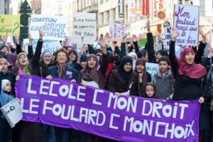 BELGIUM-HEADSCARF-RALLY